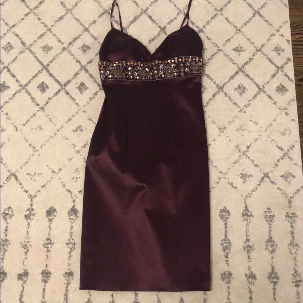 Maria blanco nero purple/ burgundy dress